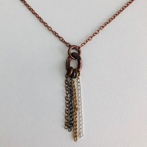 Mixed metal dangle necklace